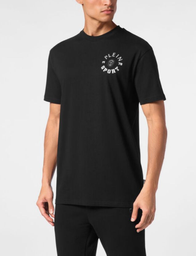 T-SHIRT PLEIN SPORT UOMO COTONE LOGO SOLE LATO CUORE