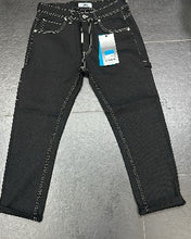 Carica l'immagine nel visualizzatore di Gallery, JEANS CIANOTIC UOMO BAGGY CON BOTTONI E CUCITURE BIANCHE