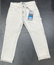 Carica l'immagine nel visualizzatore di Gallery, JEANS CIANOTIC UOMO BAGGY CON BOTTONI E CUCITURE NERE