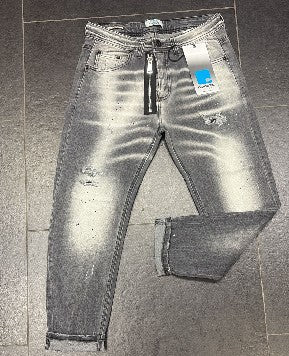 JEANS CIANOTIC FIT GAWIN GRAY CON CERNIERA E SCHIZZI