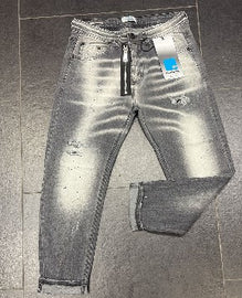 JEANS CIANOTIC FIT GAWIN GRAY CON CERNIERA E SCHIZZI