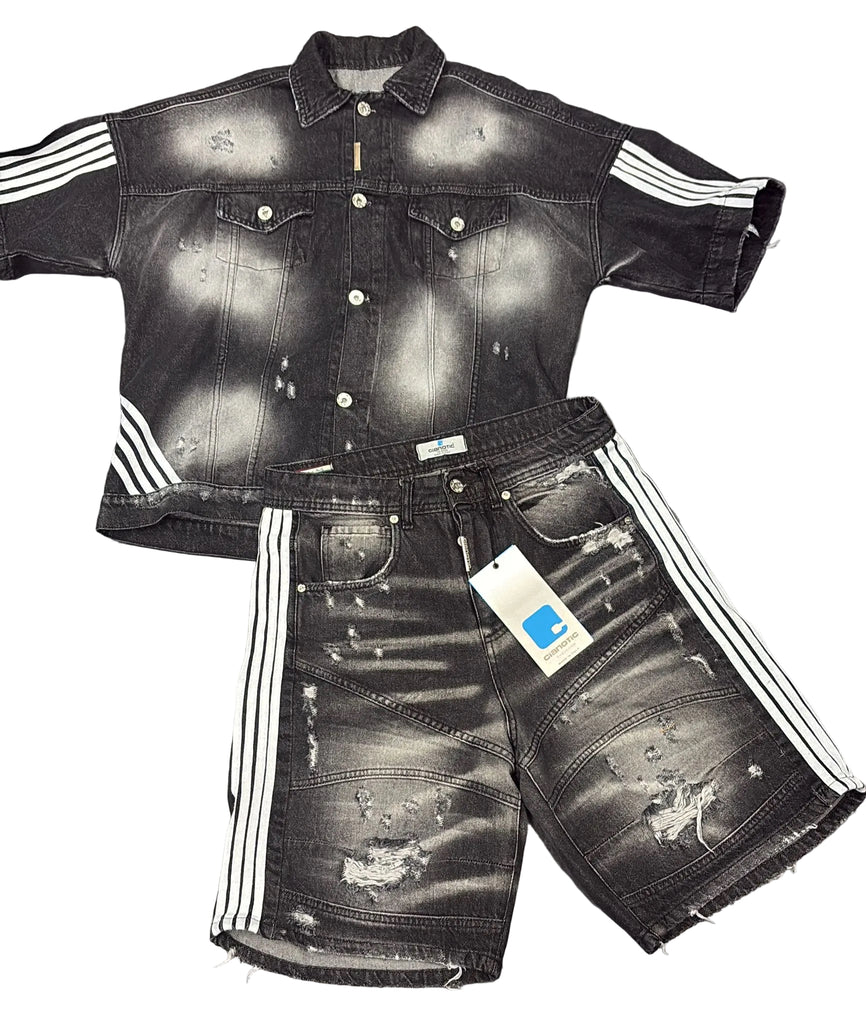 COMPLETO CIANOTIC JEANS CORDEST STRIPES BLACK