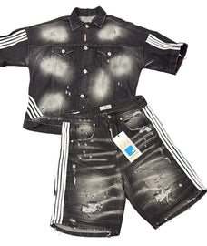 COMPLETO CIANOTIC JEANS CORDEST STRIPES BLACK