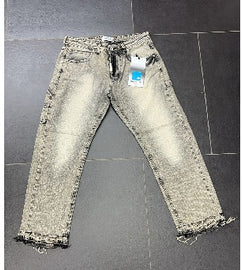 JEANS CIANOTIC UOMO BAGGY FUME' CON FRANGE CAVIGLIA