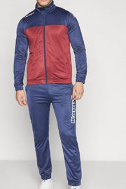 TUTA COMPLETA KAPPA UOMO ACETATA  BICOLOR BLU/BORDEAUX
