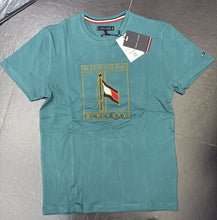 Carica l'immagine nel visualizzatore di Gallery, T-SHIRT TOMMY HILFIGER CON LOGO CENTRALE CUCITO CENTRALE