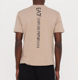 T-SHIRT ARMANI LOGO LATO CUORE E SCRITTA LUNGO SCHIENA NERO