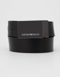 CINTURA EMPORIO ARMANI CON CHIUSURA QUADRATA LUCIDA NERA