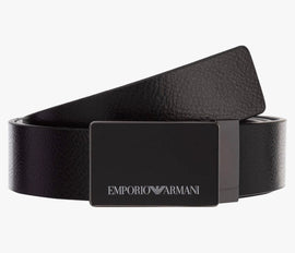 CINTURA EMPORIO ARMANI RUVIDA CON TARGHETTA NERA