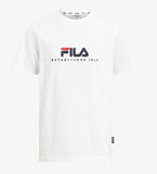 T-SHIRT FILA SCRIITA CENTRALE STAMPATA E VERTICALE GAMBA