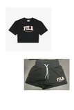 COMPLETO FILA CON SCRITTA CENTRALE STAMPATA , T-SHIRT CROP TOP