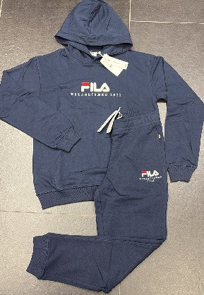 TUTA COMPLETA FILA  UNISEX COTONE CON SCRITTA CENTRALE E CAPPUCCIO