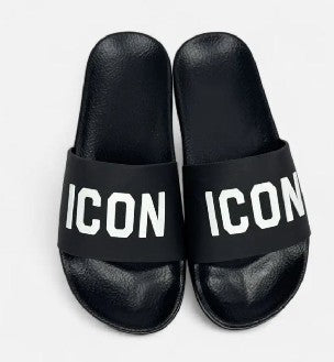 CIABATTE ICON CON FASCIA E SCRITTA STAMPATA