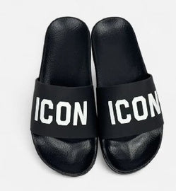 CIABATTE ICON CON FASCIA E SCRITTA STAMPATA