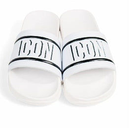 CIABATTE ICON CON FASCIA E SCRITTA DOPPIA BLACK/WHITE