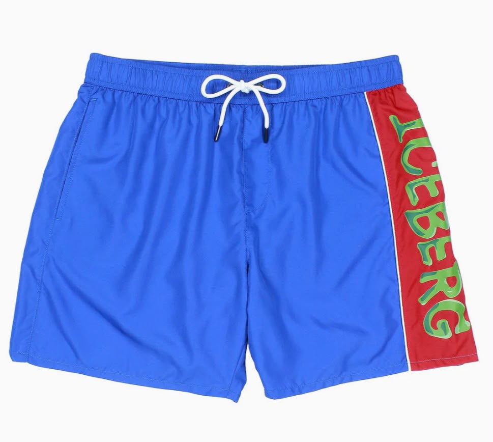 COSTUME ICEBERG CON FASCIA LATERALE COLORATA E SCRITTA