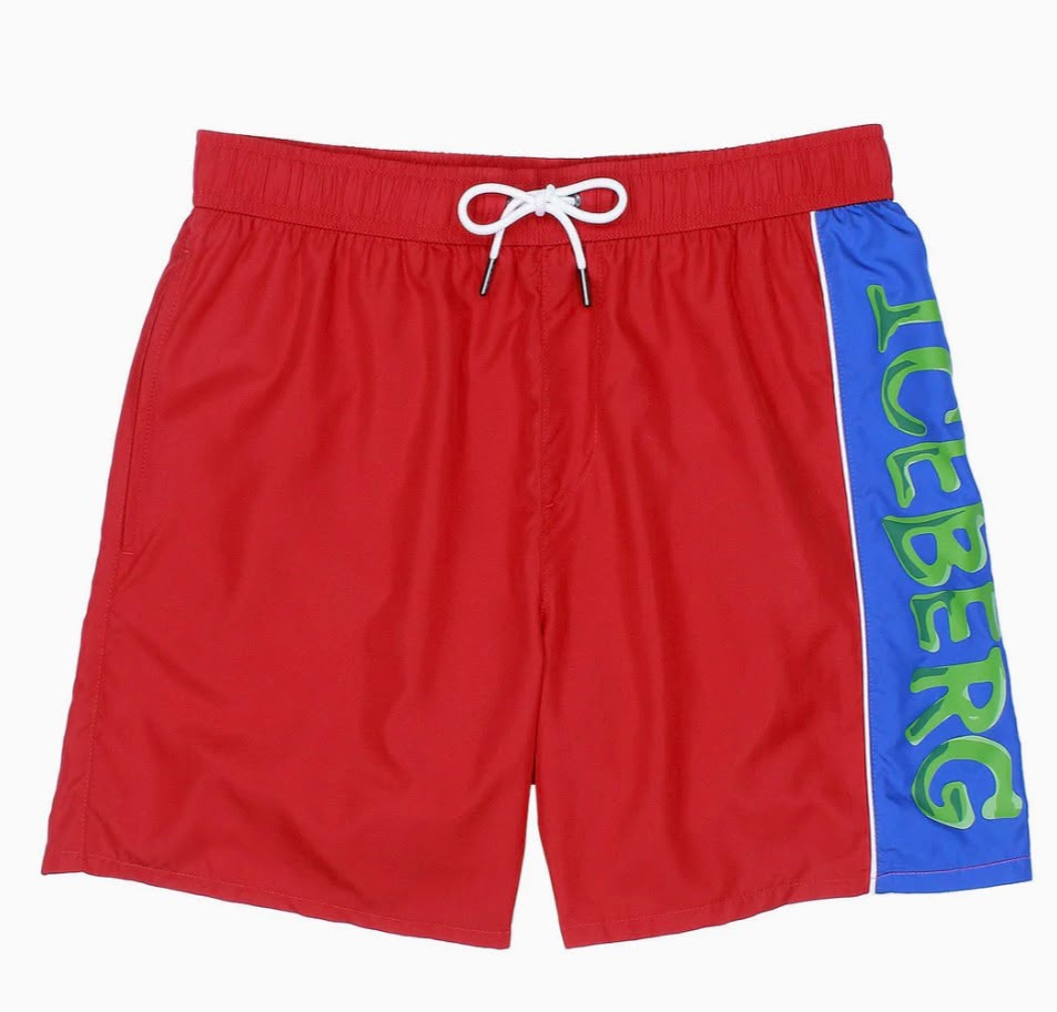 COSTUME ICEBERG CON FASCIA LATERALE COLORATA E SCRITTA