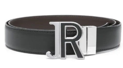 CINTURA RICHMOND CON SIGLA JR ARGENTO-NERO
