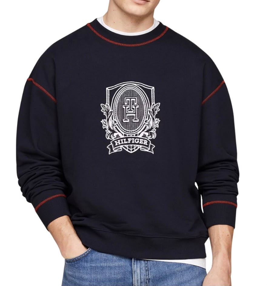 FELPA TOMMY HILFIGER LOGO CENTRALE GRANDE SCUDO