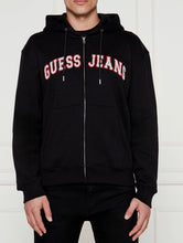 Carica l'immagine nel visualizzatore di Gallery, FELPA GUESS CON CAPPUCCIO E ZIP E LOGO CENTRALE COLORATO CON PELUCHE