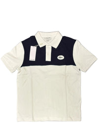POLO LACOSTE CON FASCIA BLU E LOGO CERCHIATO