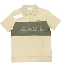 Carica l'immagine nel visualizzatore di Gallery, POLO LACOSTE BICOLOR CON SCRITTA CENTRALE