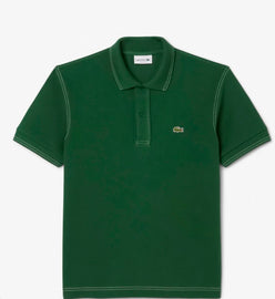 POLO LACOSTE CON LOGO LATO CUORE E CUCITURE BIANCHE