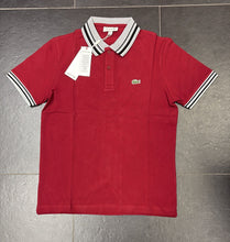 Carica l'immagine nel visualizzatore di Gallery, POLO LACOSTE CON COLLETTO GRIGIO E LOGO LATO CUORE