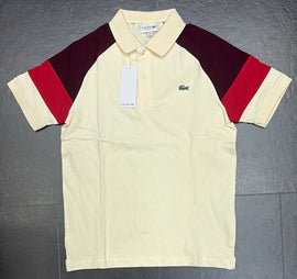 POLO LACOSTE CON MANICHE BORDEAUX