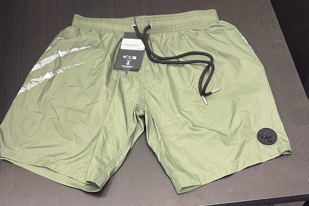 COSTUME PLEIN SPORT CON SCRITTA VERTICALE GAMBA E GRAFFI