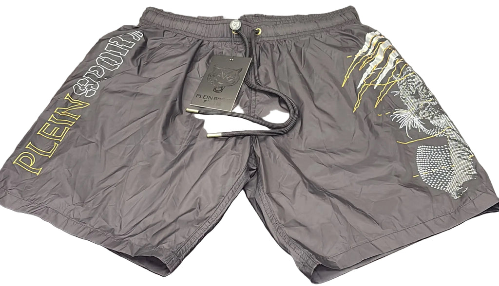 COSTUME PLEIN SPORT SONO SCRITTA VERTICALE GAMBA E TIGRE GAMBA ALTERNA
