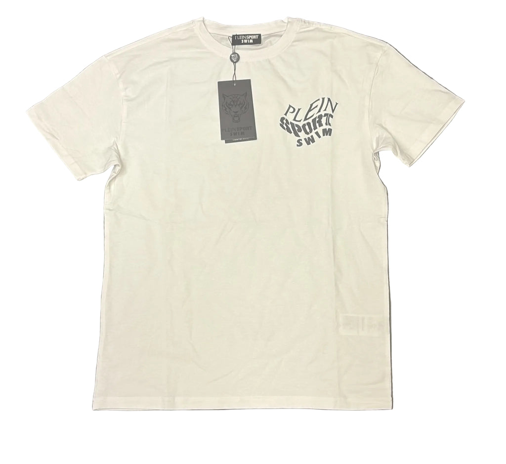 T-SHIRT PLEIN SPORT CON LOGO LATO CUORE E TIGRE COLORATA RETRO