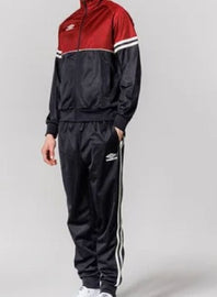 TUTA COMPLETA UMBRO UOMO ACETATA CON ZIP BICOLOR BORDEUX/BLU