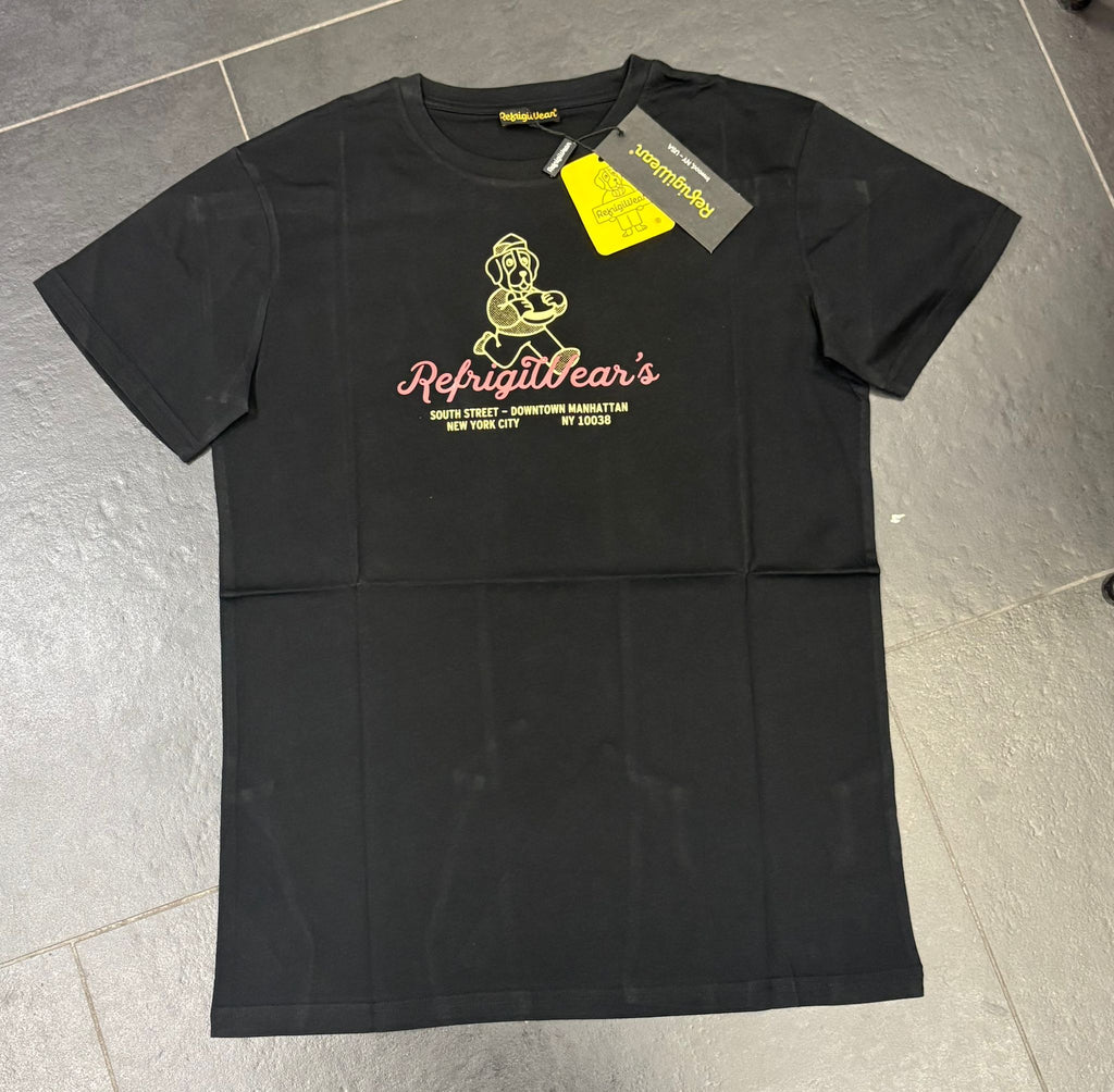 T-SHIRT REFRIGIWEAR CON CANE E SCRITTA CENTRALE