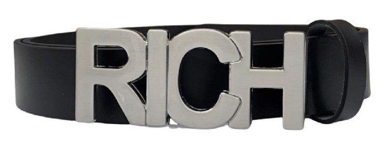 CINTURA RICHMOND CON SCRITTA ARGENTO SULLA CHIUSURA