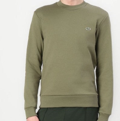 FELPA LACOSTE GIROCOLLO CON LOGO LATO CUORE CUCITO