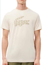 T-SHIRT LACOSTE CON COCCODRILLO CENTRALE GRANDE DI GOMMA