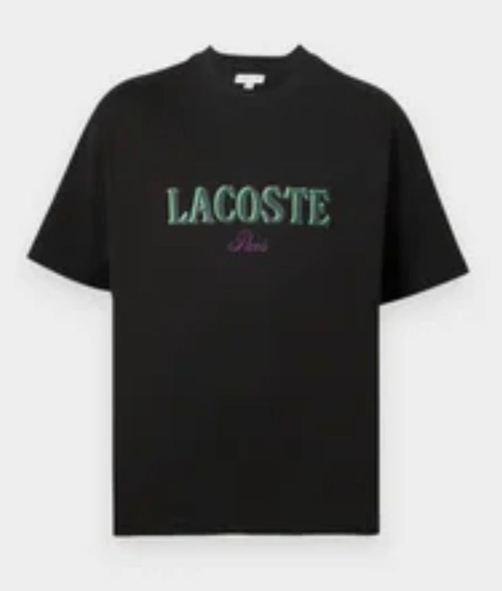 T-SHIRT LACOSTE CON SCRITTA CENTRALE + PARIS