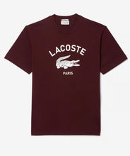 Carica l'immagine nel visualizzatore di Gallery, T-SHIRT LACOSTE CON SCRITTA E COCCODRILLO GOMMA BIANCO
