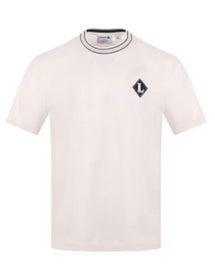 T-SHIRT LACOSTE COLLETTO BORDO NERO E LOGO LATO CUORE ROMBO