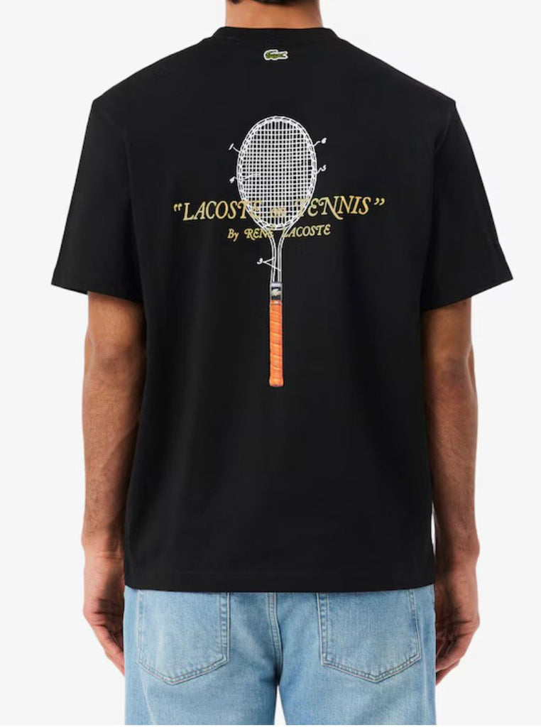T-SHIRT LACOSTE SCRITTA LATO CUORE E RACHETTA RETRO