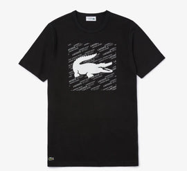 T-SHIRT LACOSTE CON MUSTISCRITTA E E COCCODRILLO