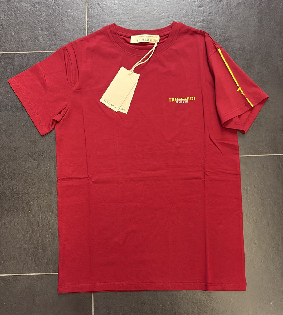 T-SHIRT TRUSSARDI CON SCRITTA PICCOLA LATO CUORE