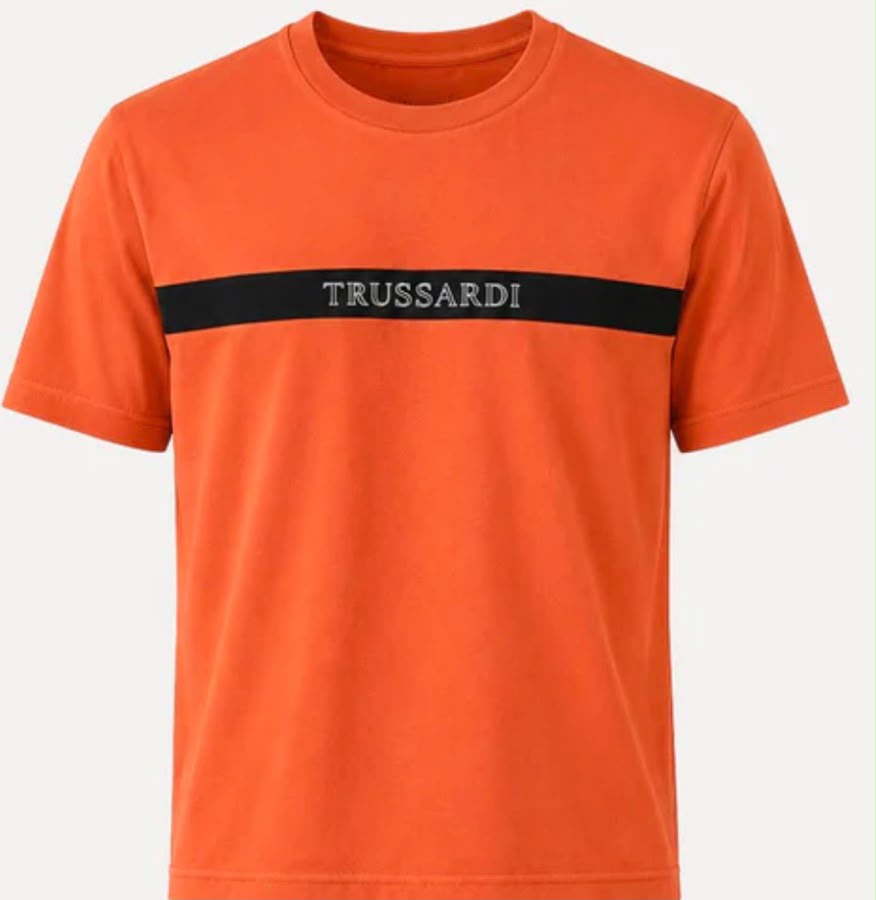 T-SHIRT TRUSSARDI FASCIA CENTRALE NERA
