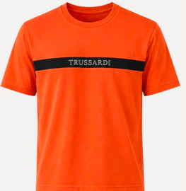 T-SHIRT TRUSSARDI FASCIA CENTRALE NERA