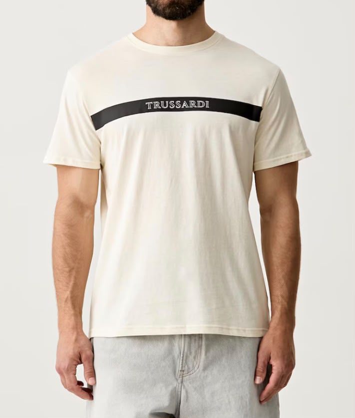 T-SHIRT TRUSSARDI FASCIA CENTRALE NERA