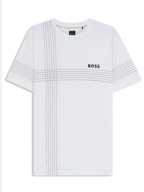 T-SHIRT BOSS CON LOGO LATO CUORE GOMMA E STRISCE CENTRALI