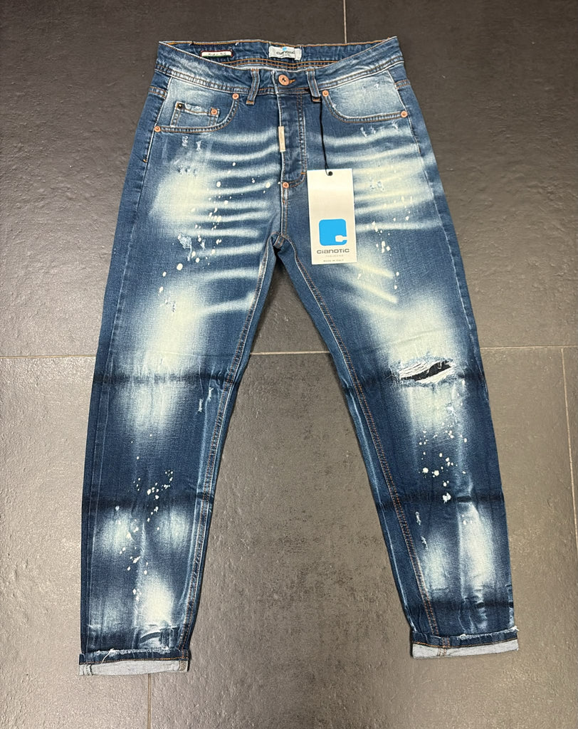 JEANS CIANOTIC , BOTTONI E SCHIZZI BIANCHI