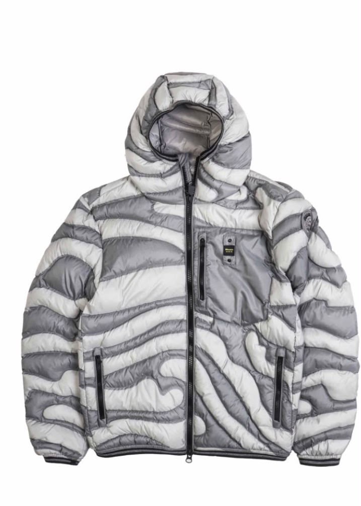 GIUBBINO BLAUER CON FASCIE ONDA PANNA-GRIGIO