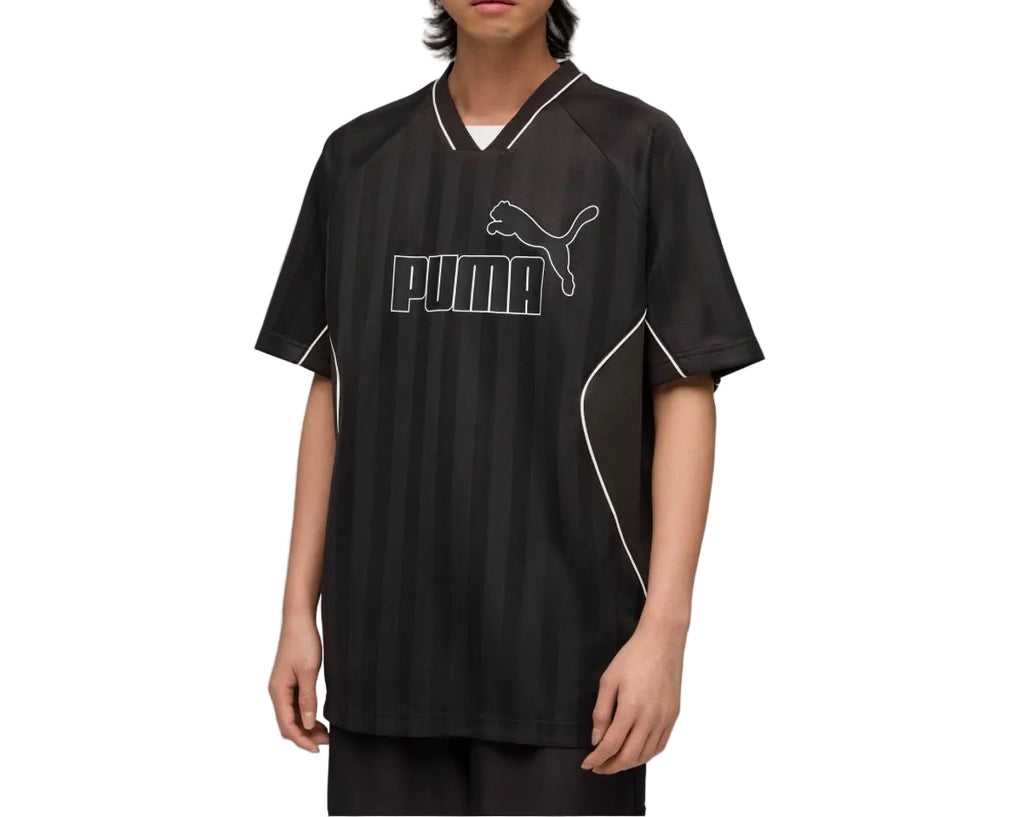 T-SHIRT PUMA CON SCRITTA IN GOMMA CENTRALE A RIGHE